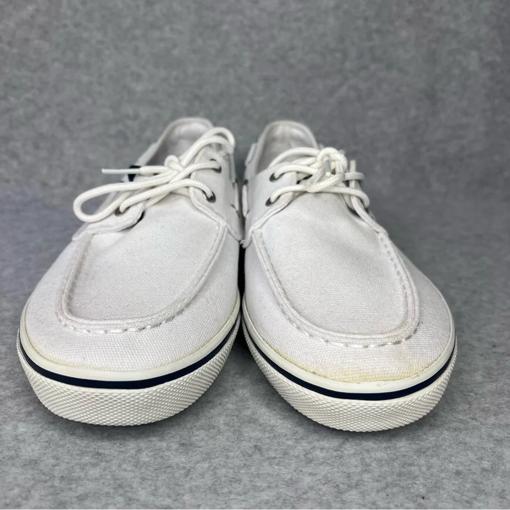 U.S. Polo Association Starboard Canvas Boat Shoe Sneaker Mens 9 White Preppy NWT